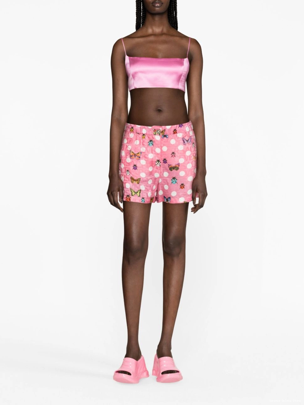 Cheap Women shorts Versace Butterflies-print silk-blend 0404